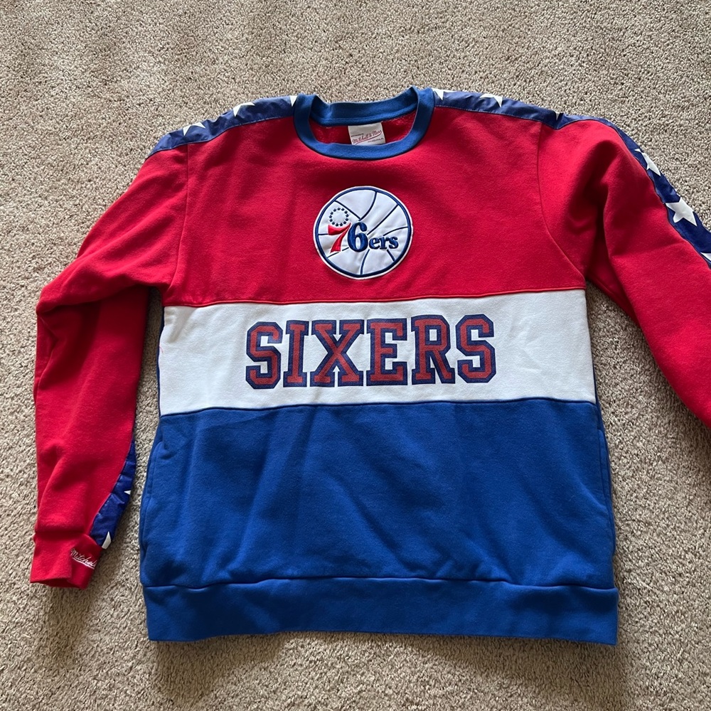 Mitchell and ness 76ers crew sweatshirt